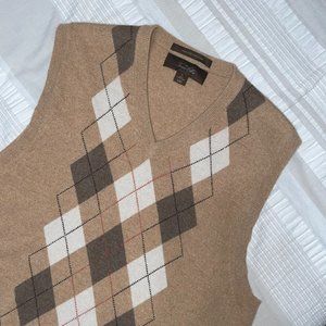 Tasso Elba Cashmere Argyle V - Neck Sweater Vest
